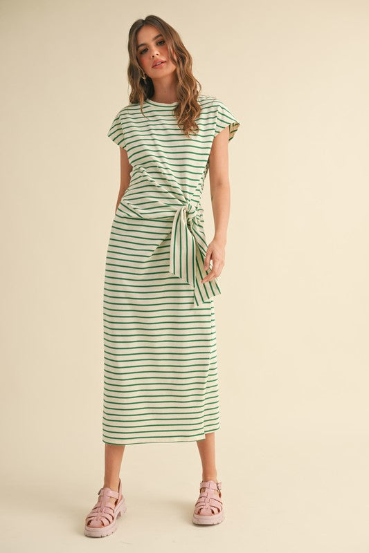 Ashli Striped Knot Dress