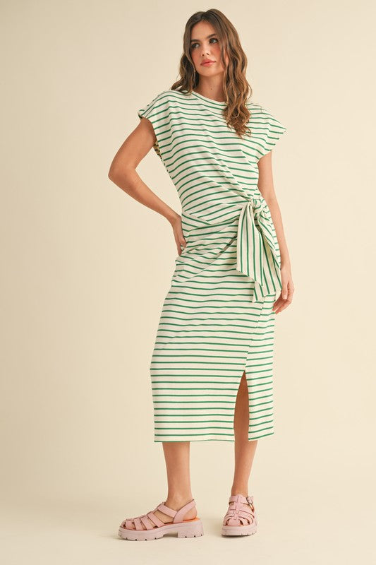 Ashli Striped Knot Dress