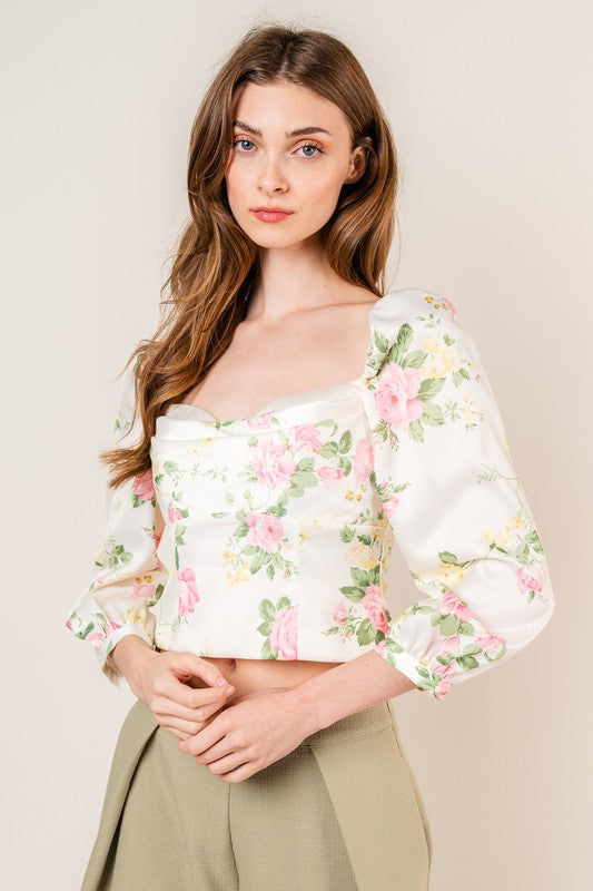 Sweetheart Floral Corset Top