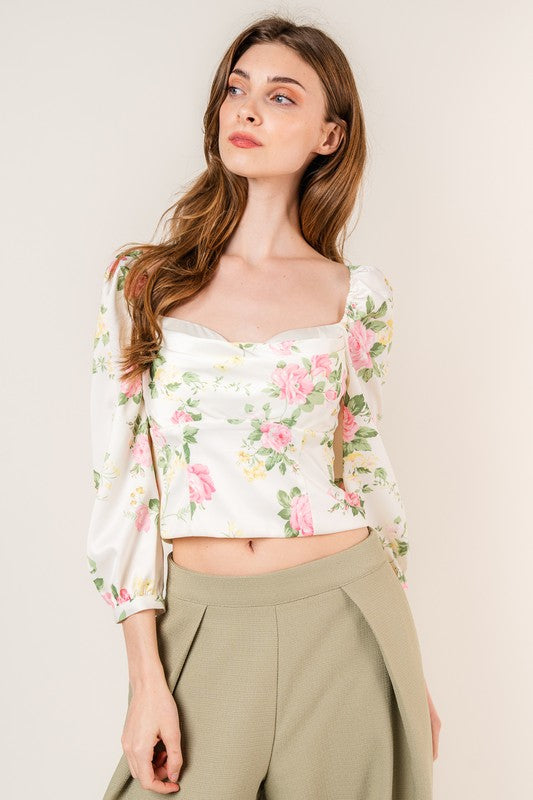Sweetheart Floral Corset Top