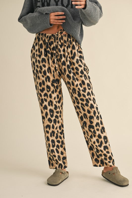 Tiffany Leopard Drawstring Pant