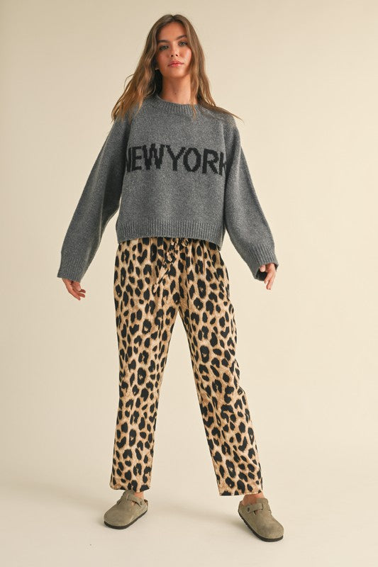 Tiffany Leopard Drawstring Pant