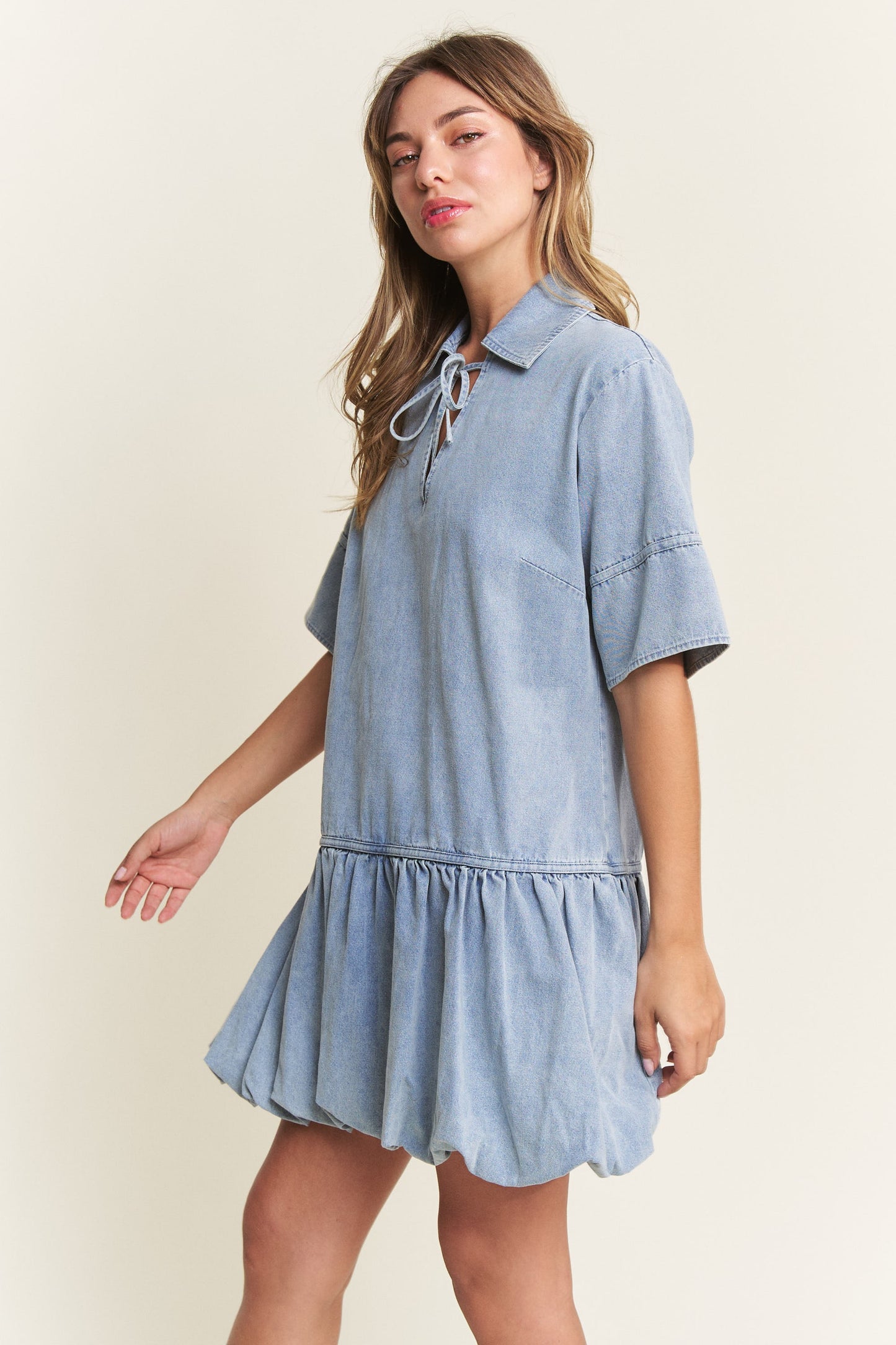 Abby Bubble Skirt Denim Dress