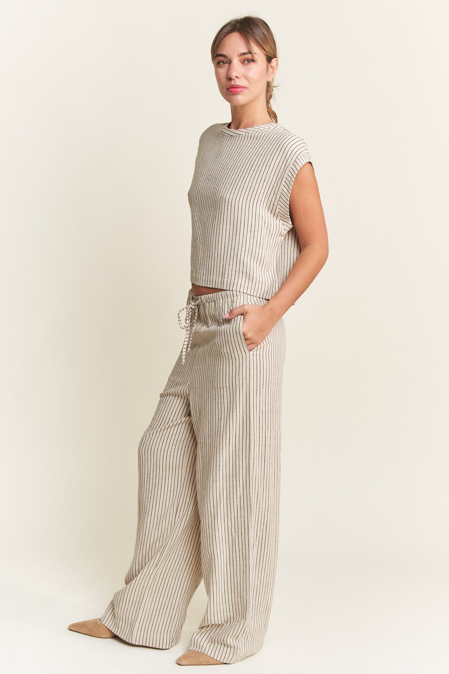Britney Striped Casual Pant
