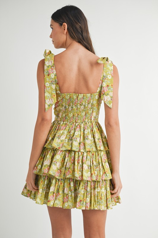 Gina Ruffled Tie Dress