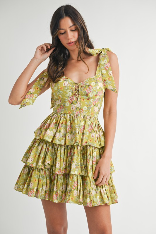 Gina Ruffled Tie Dress