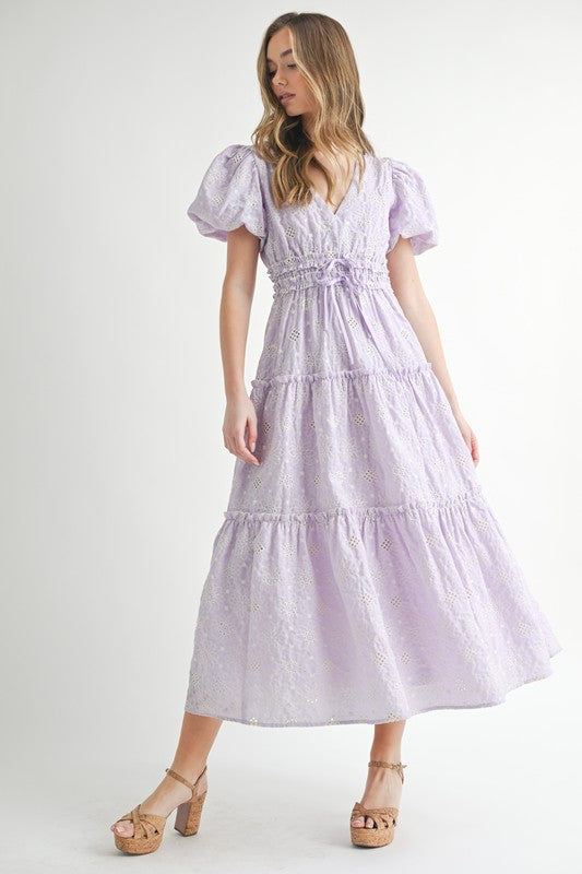Kamryn Puff Sleeve Midi Dress