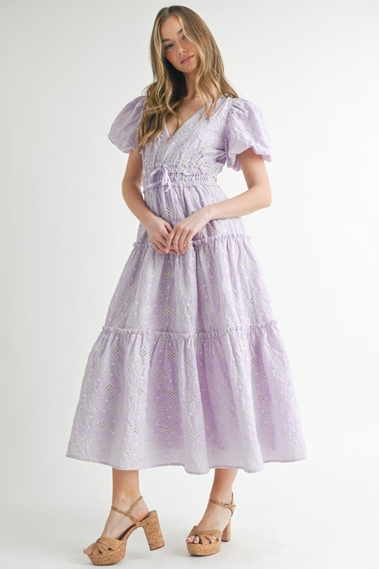 Kamryn Puff Sleeve Midi Dress