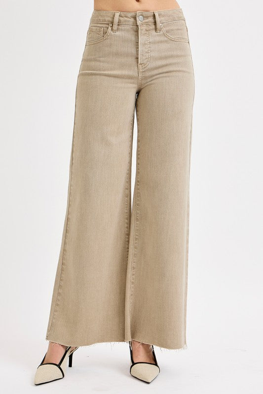 High Rise Tummy Control Lurex Palazzo Pants