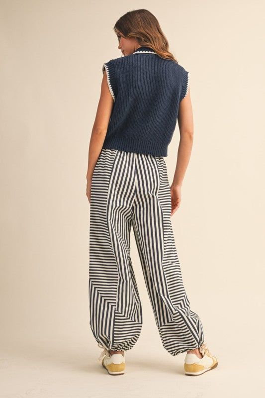 Mixed Stripes Parachute Pants