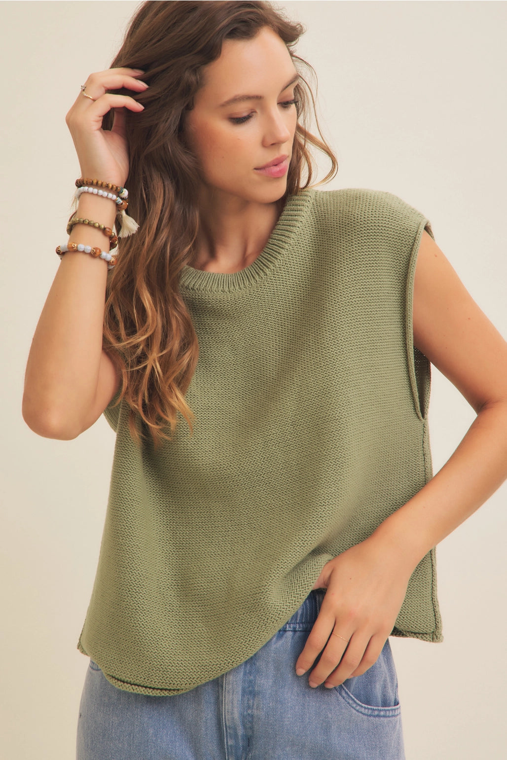 Tiffany Exposed Seam Sweater Vest