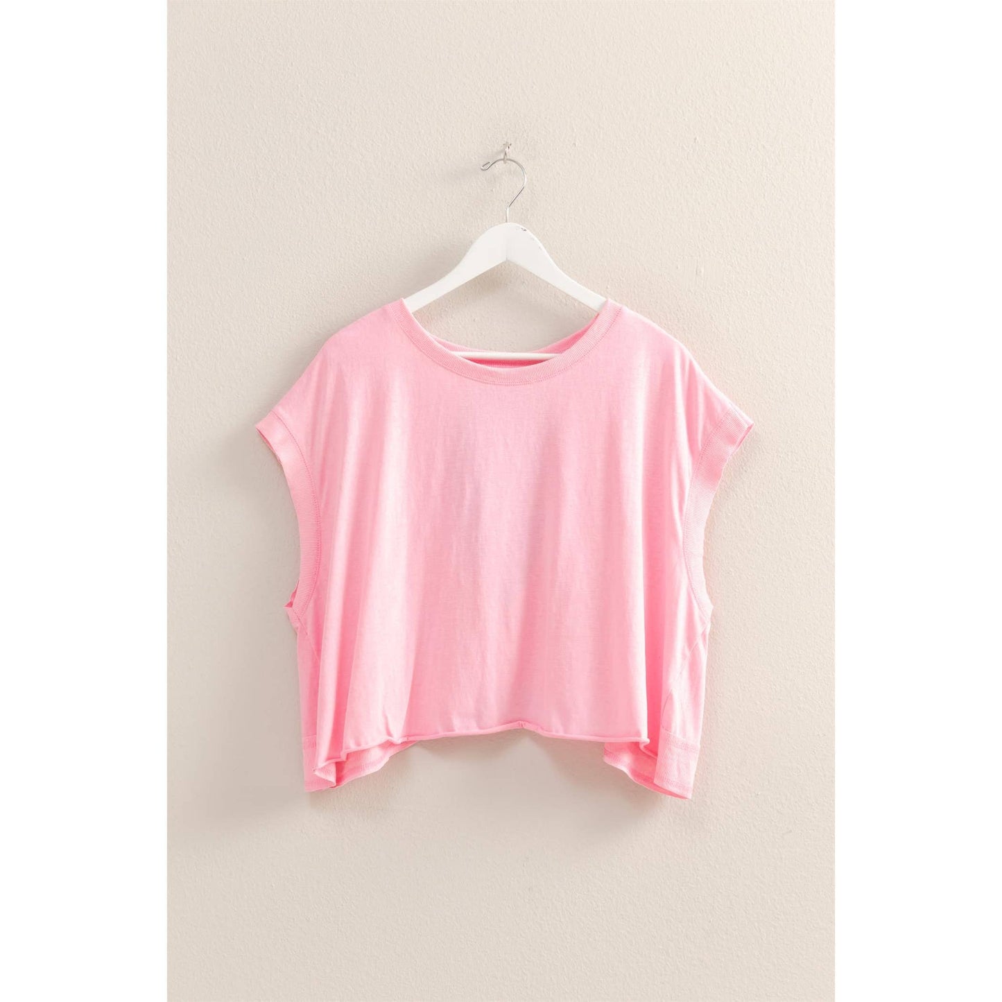 Short Sleeve Relaxed Fit Open Back Top