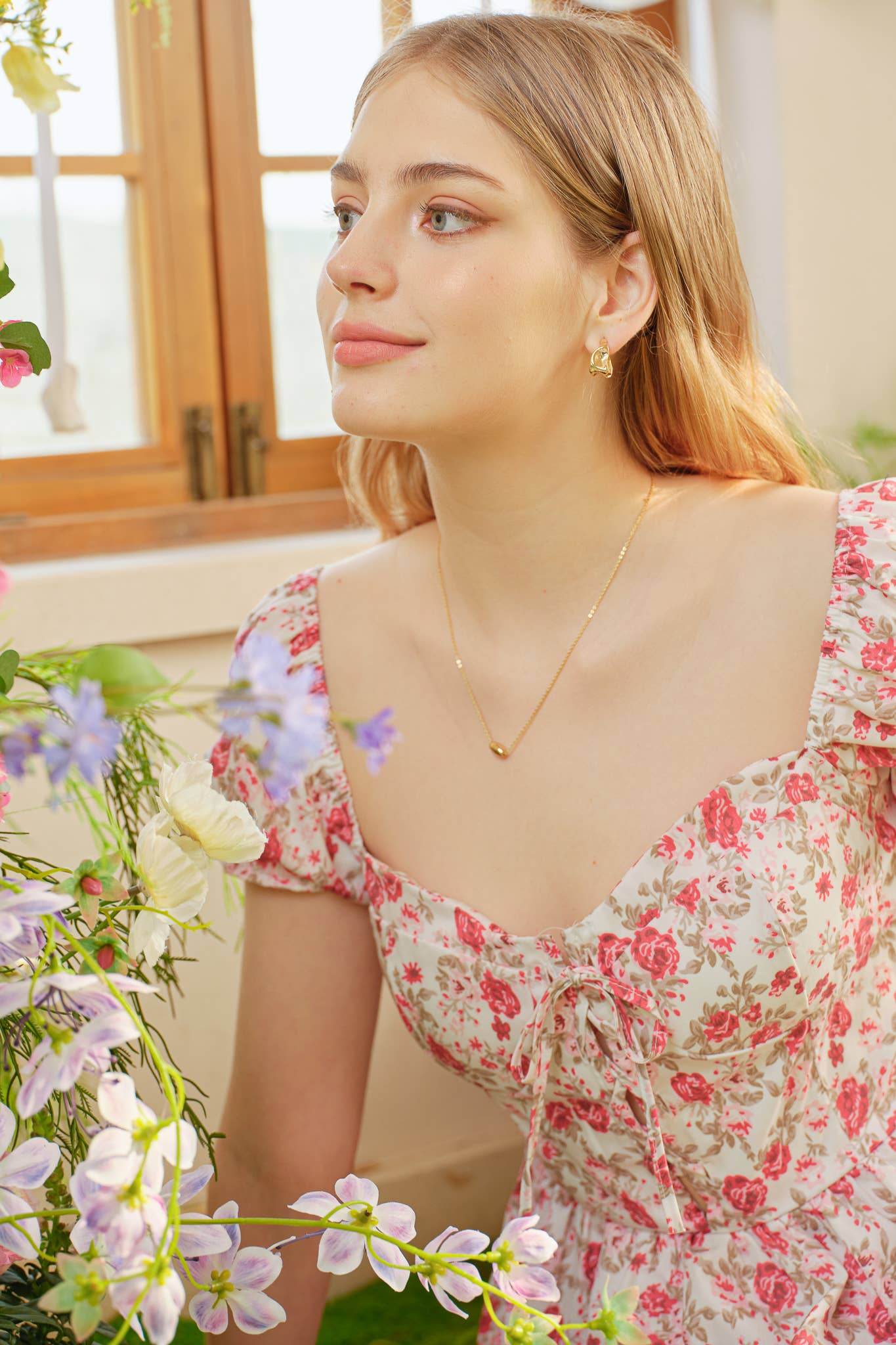 Off-Shoulder Floral Tiered Mini Dress