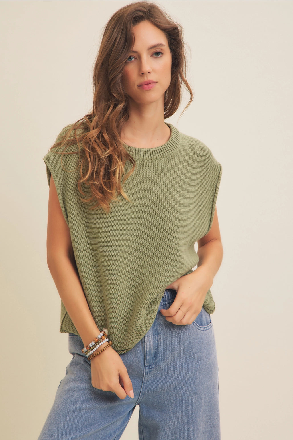 Tiffany Exposed Seam Sweater Vest