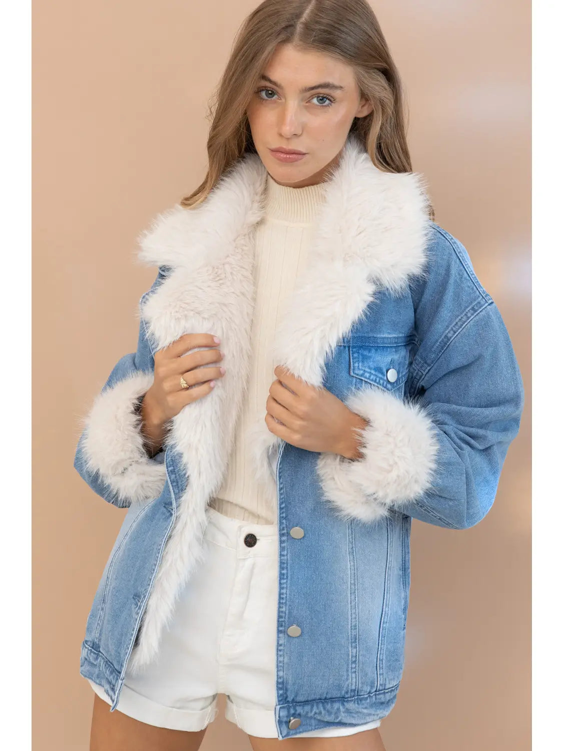 Fur Collar Denim Jacket