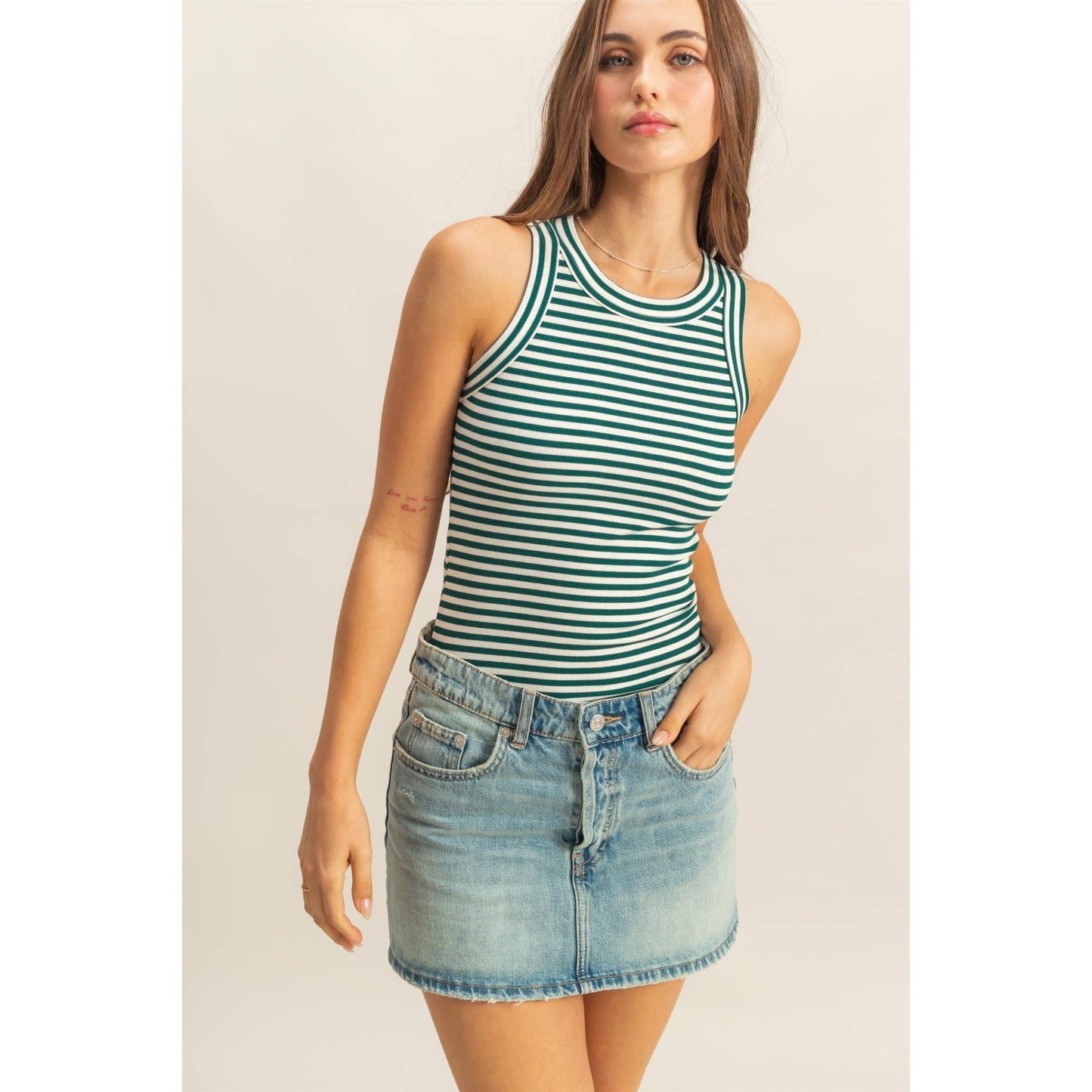 Striped Fitted Tank Top
