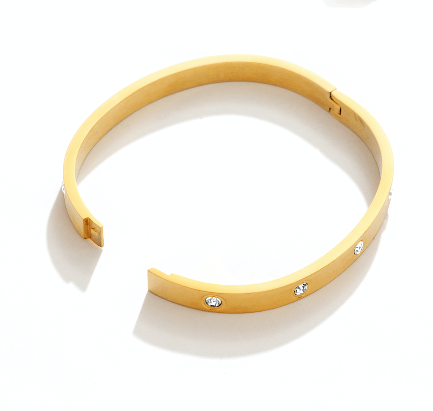 Cubic Zirconia Hinged Bracelet