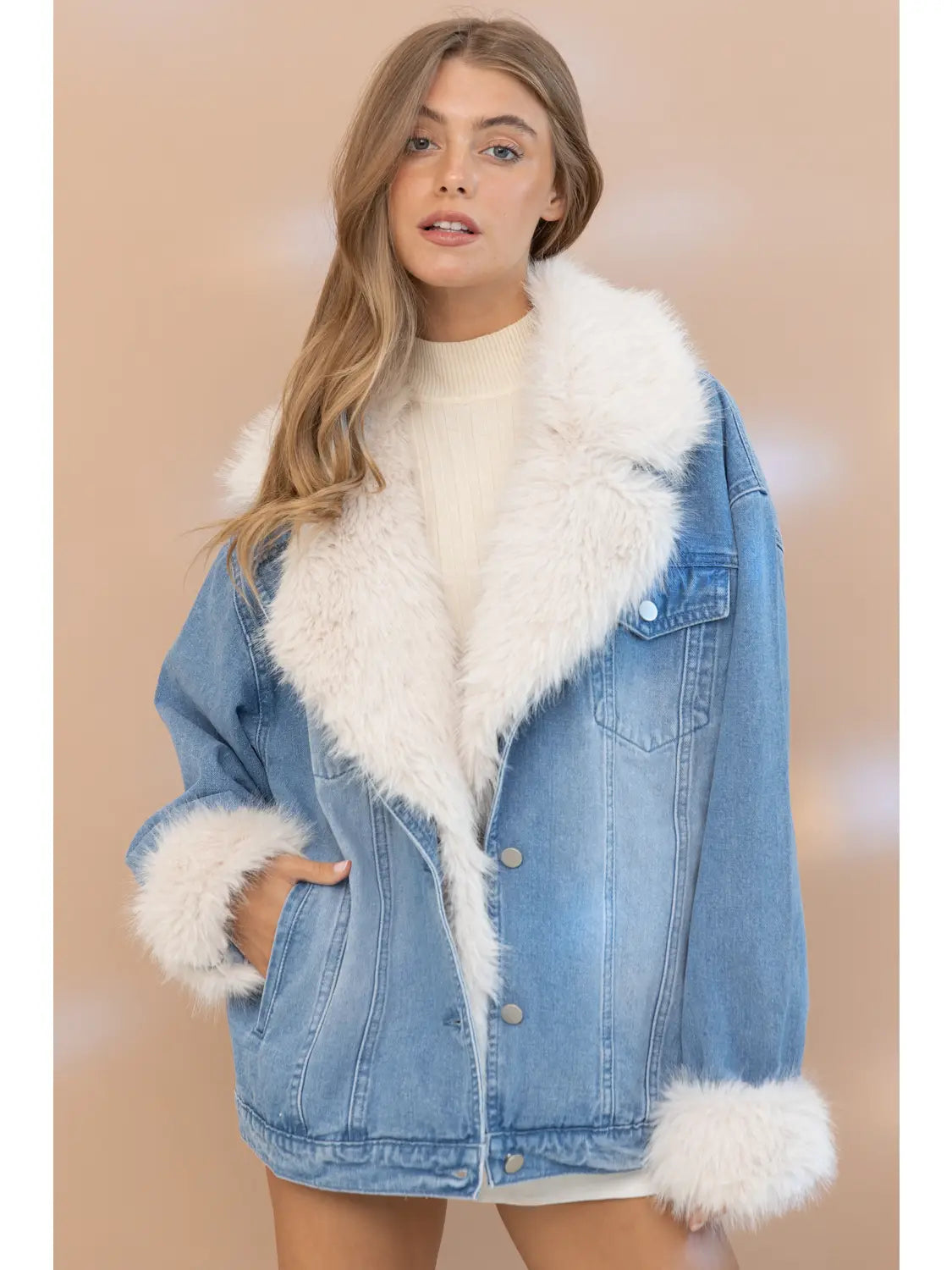 Fur Collar Denim Jacket