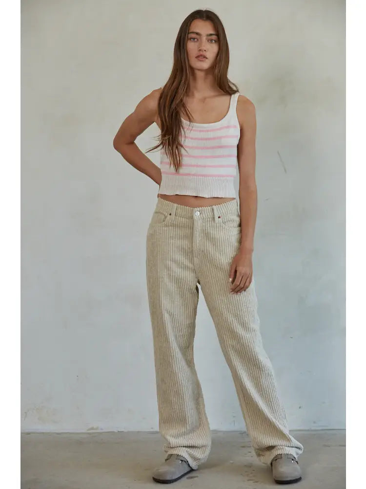 Kelsey Striped Tank Sweater Set