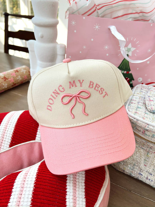 Doing My Best - Pink Vintage Trucker Hat