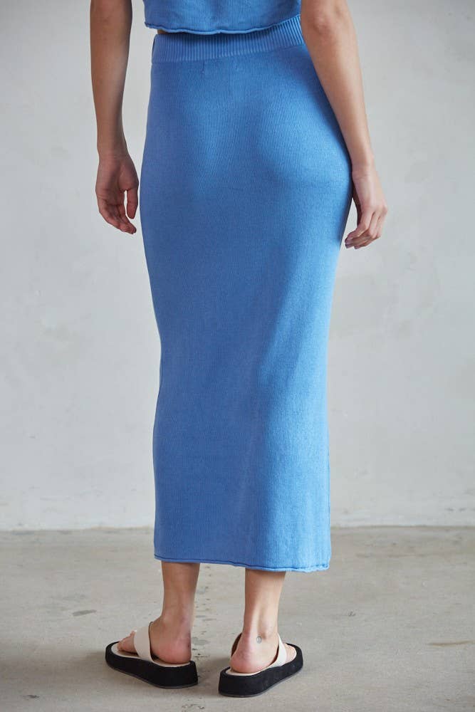 Bex Ribbed High Waisted Bodycon Midi Skirt