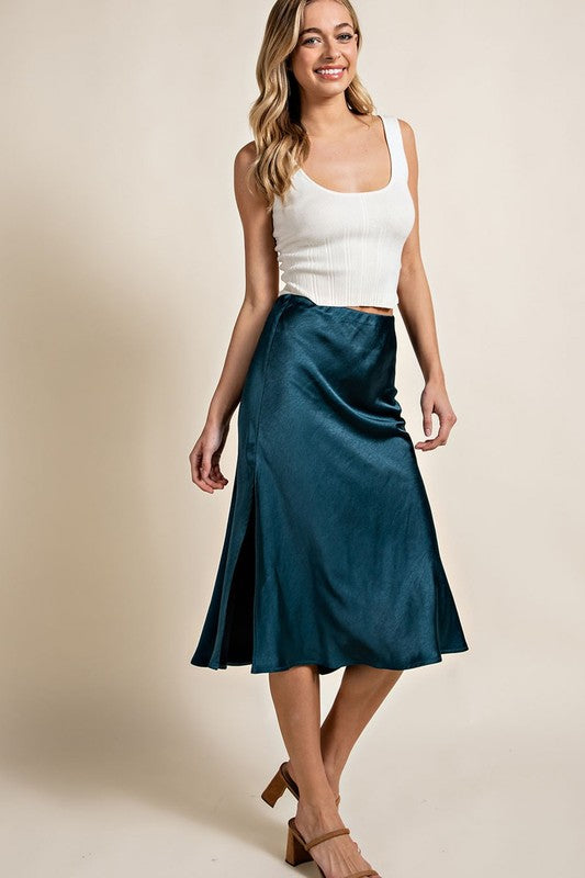 Satin Midi Skirt