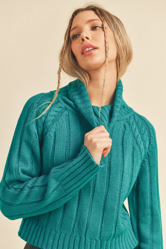 Cable Knit Turtleneck Sweater