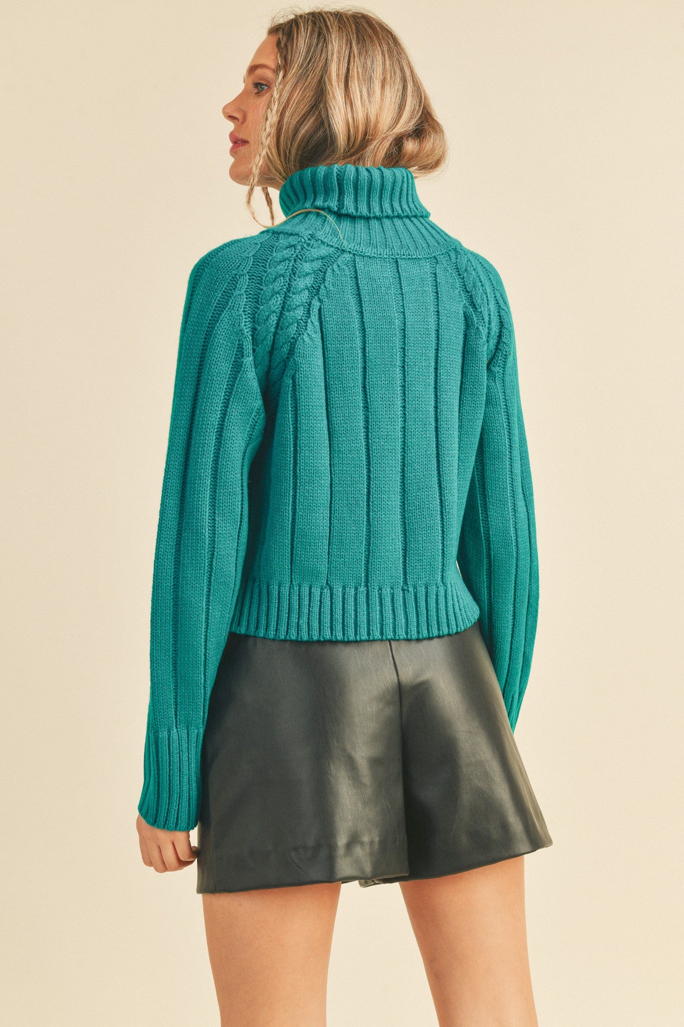 Cable Knit Turtleneck Sweater