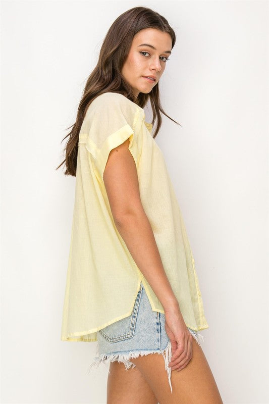 Brenda Voile Button Down Shirt