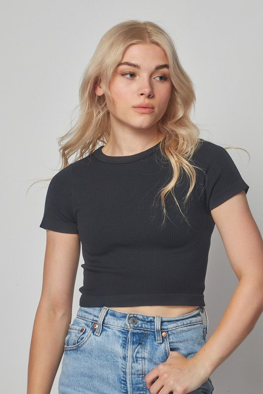 Ribbed Seamless Crop Top