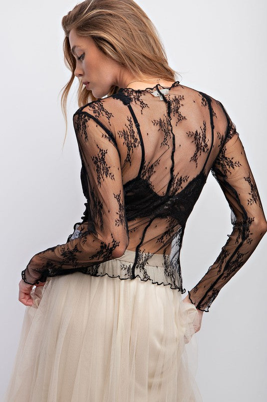 All Over Sheer Lace Top