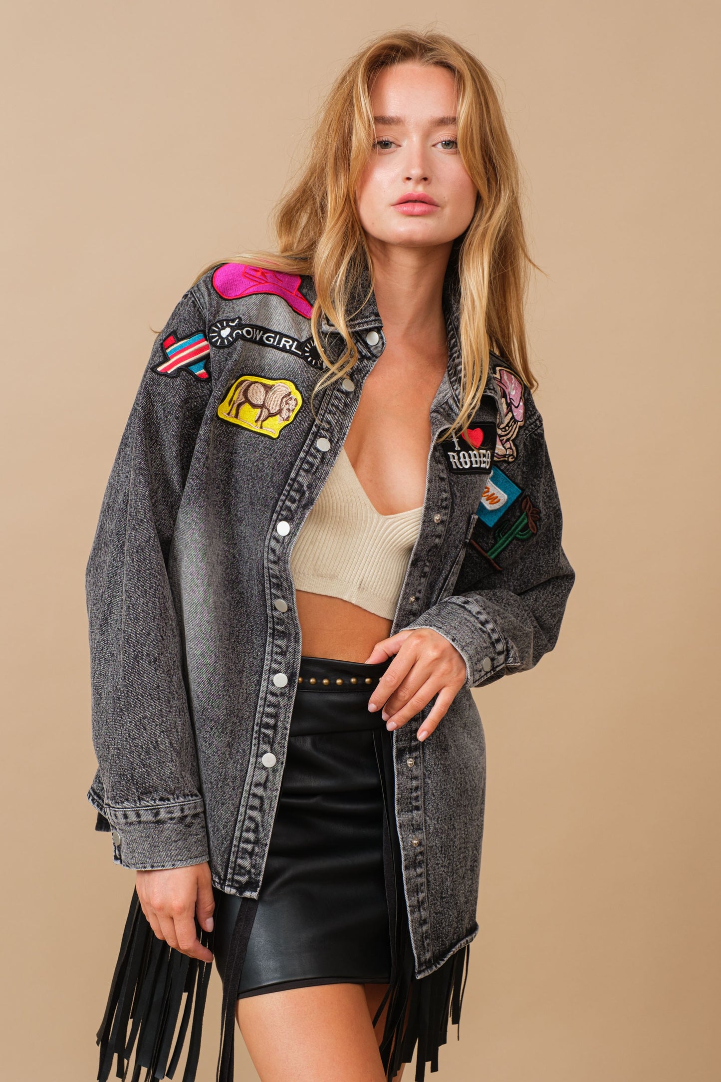 Rodeo Patchwork Denim Shacket