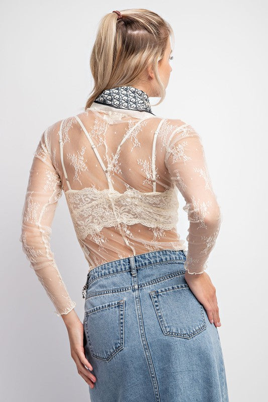 All Over Sheer Lace Top