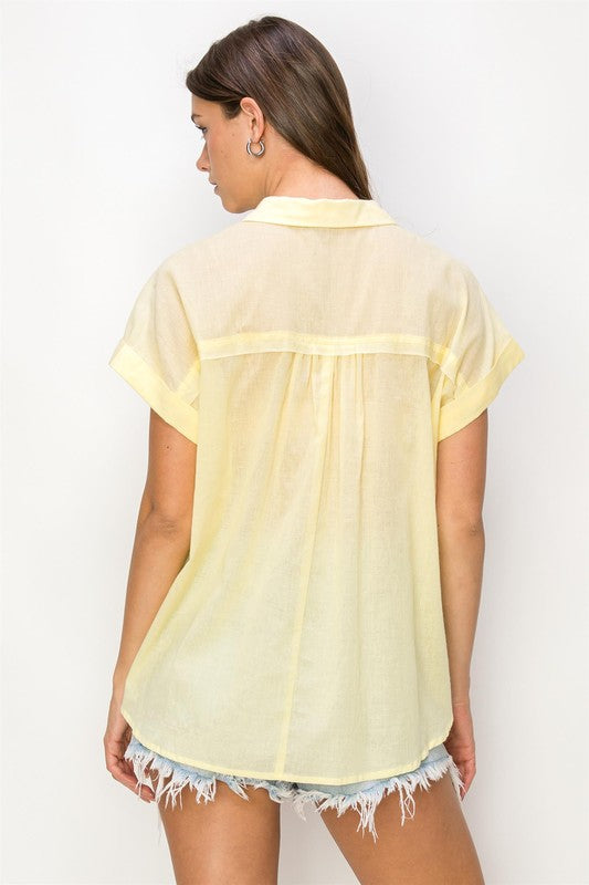 Brenda Voile Button Down Shirt