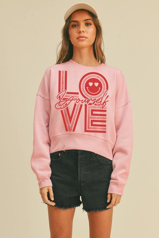 Love Yourself Cropped Sweatshirt