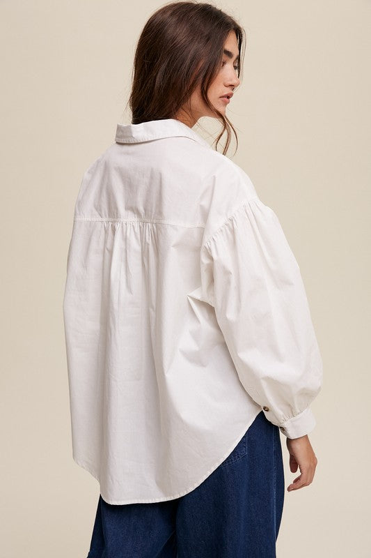 Essential Puff Sleeve Buttondown