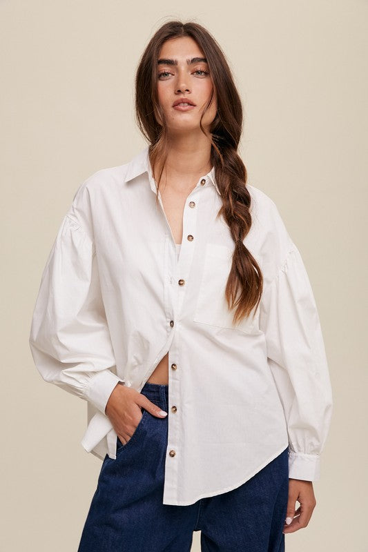 Essential Puff Sleeve Buttondown