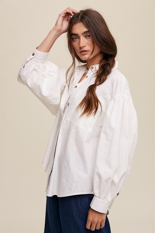 Essential Puff Sleeve Buttondown