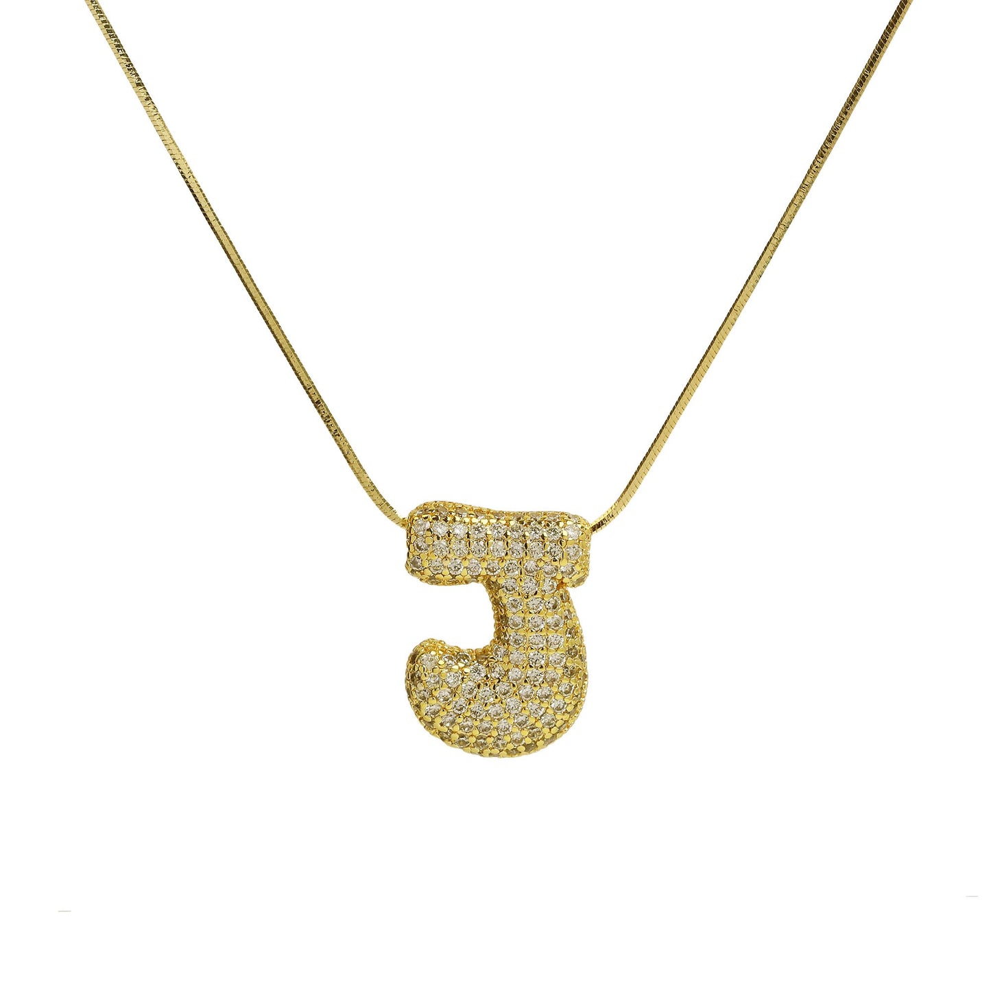 CZ Bubble 18k Initial Necklace