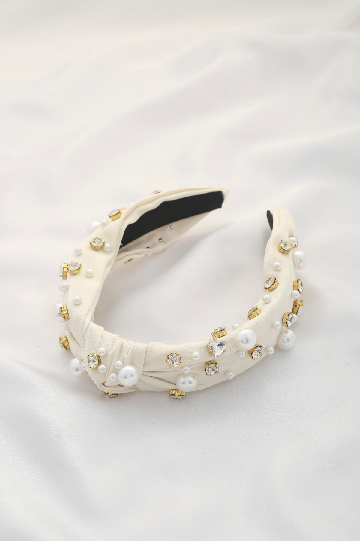 Pearl Rhinestone Knot Headband