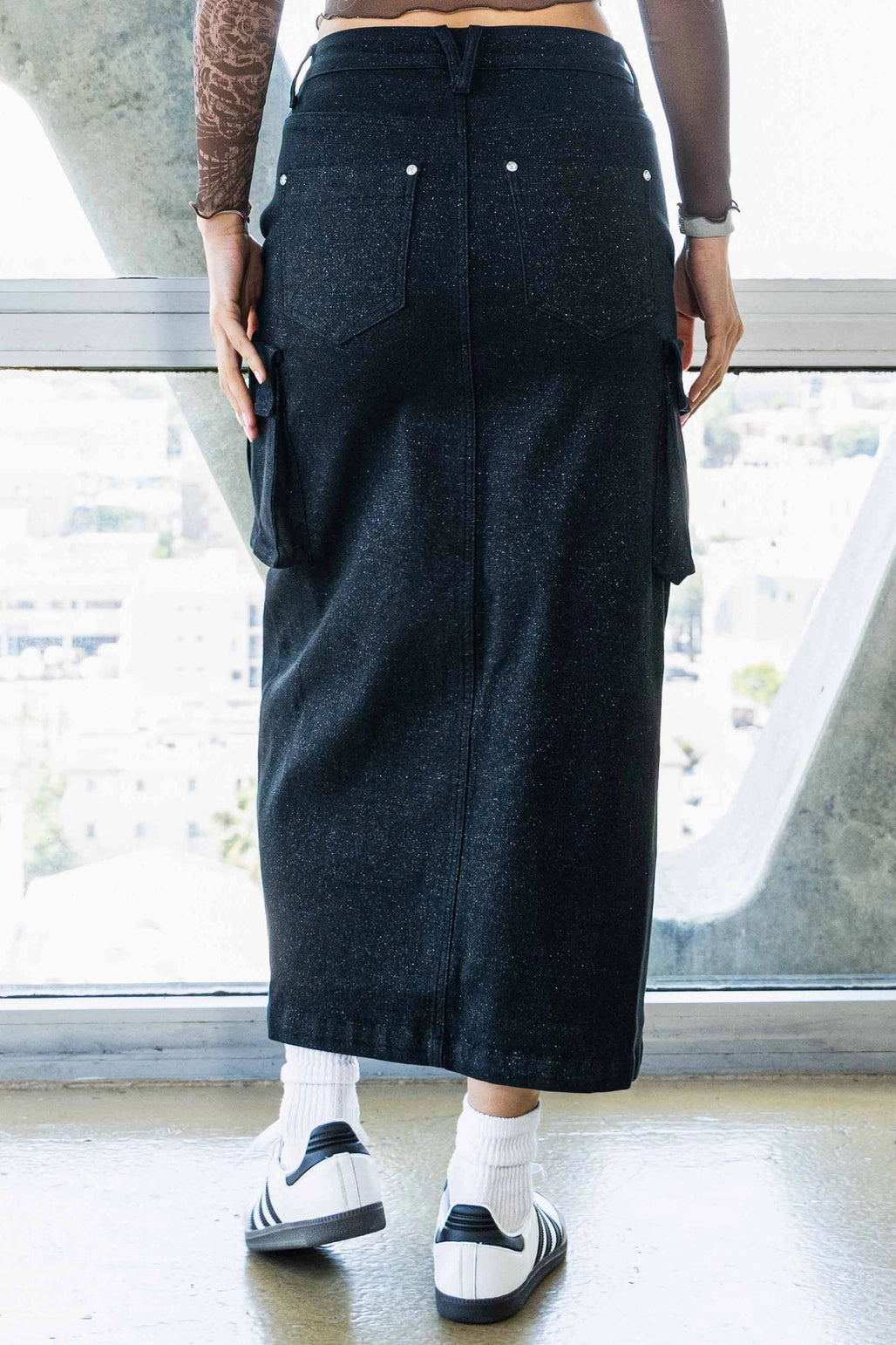 Izzy H Line Cargo Midi Skirt