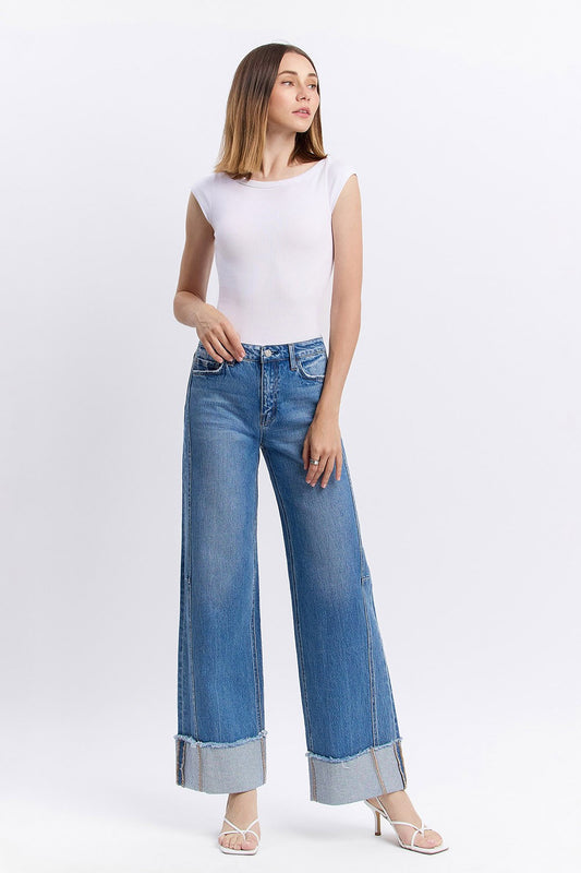 Adore You High Rise Cuffed Wide-Leg Jean