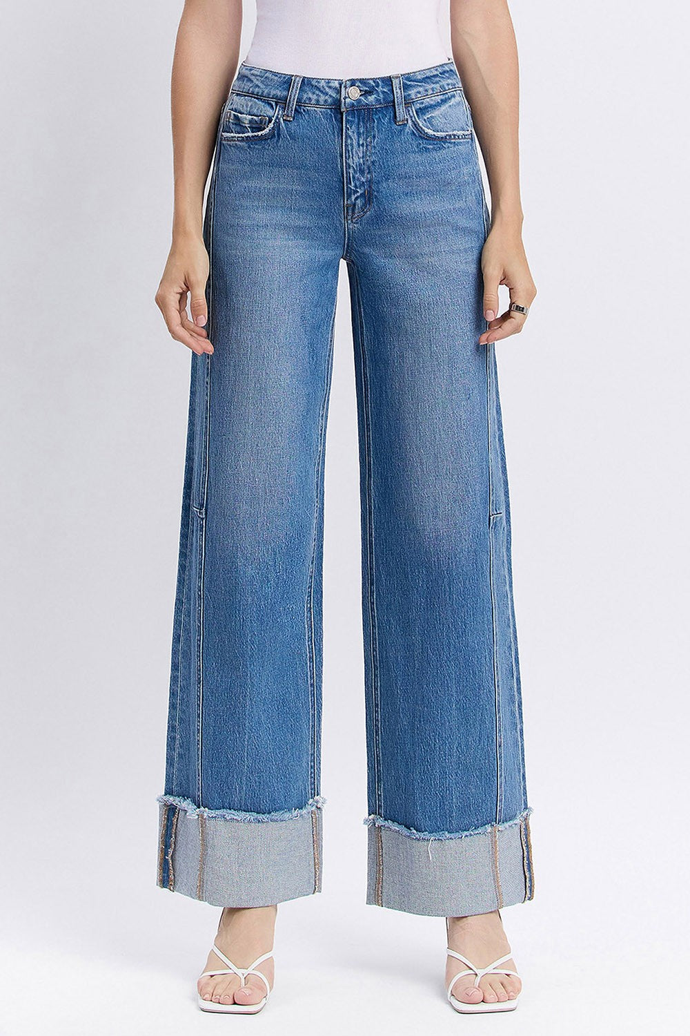 Adore You High Rise Cuffed Wide-Leg Jean