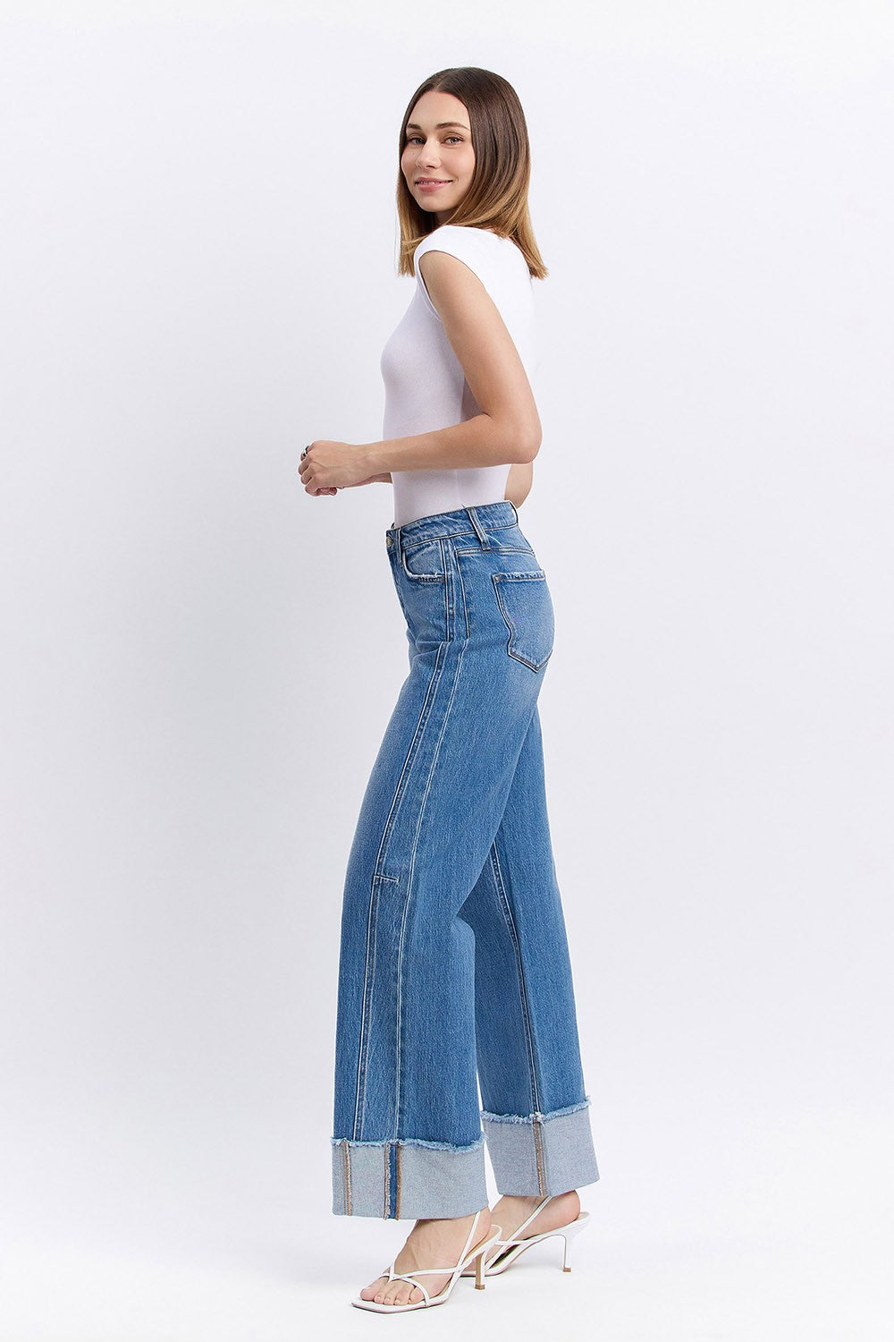 Adore You High Rise Cuffed Wide-Leg Jean