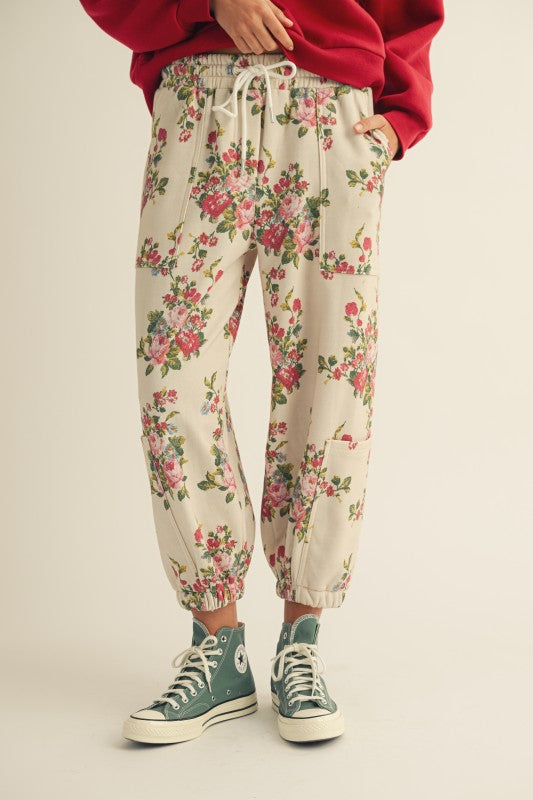 Floral Pocket Sweatpants
