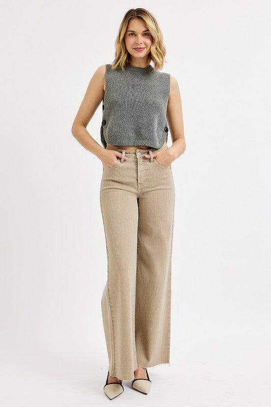 High Rise Tummy Control Lurex Palazzo Pants
