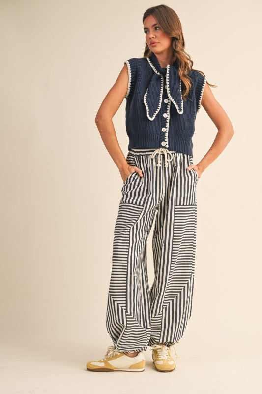 Mixed Stripes Parachute Pants
