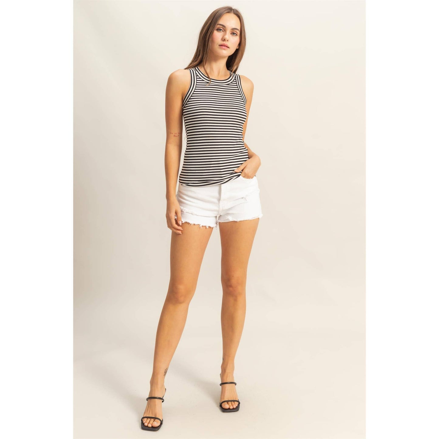 Striped Fitted Tank Top