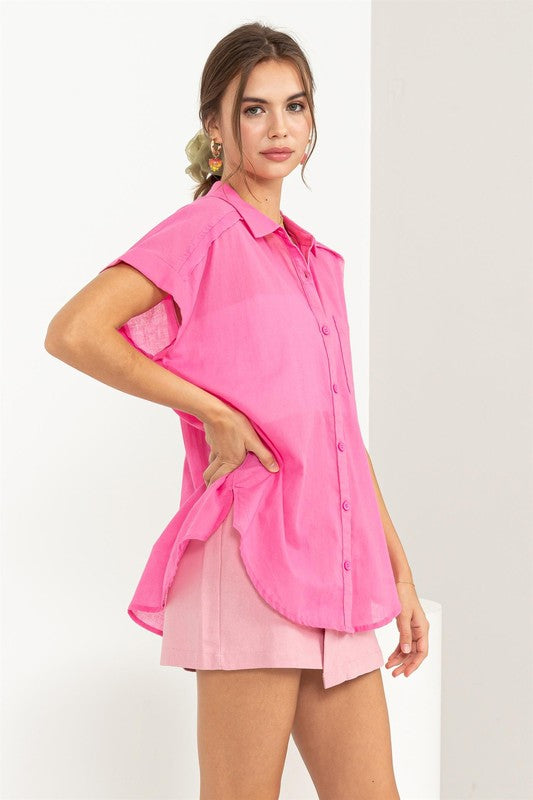 Brenda Voile Button Down Shirt