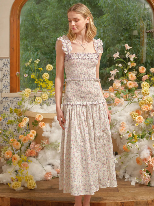 Lavender Garden Party Midi Dress